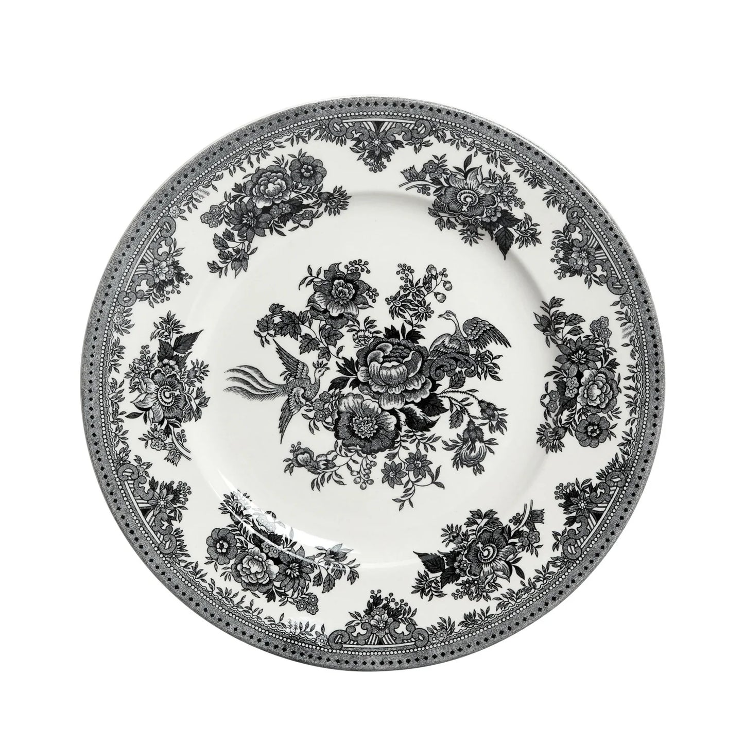 Burleigh Black & White Asiatic Pheasants Plate 22cm/9"