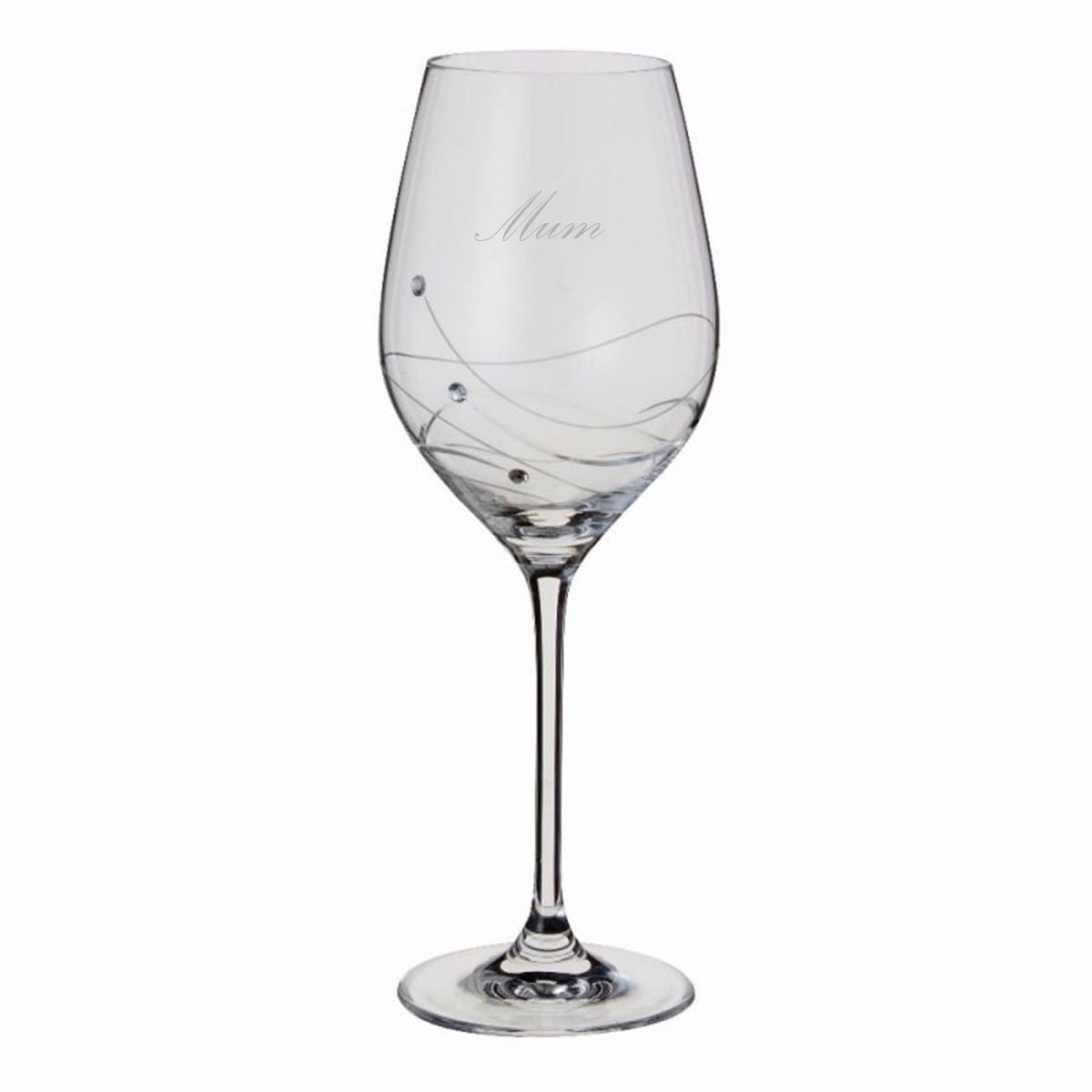 Dartington Glitz Single Wine Glass - Mum