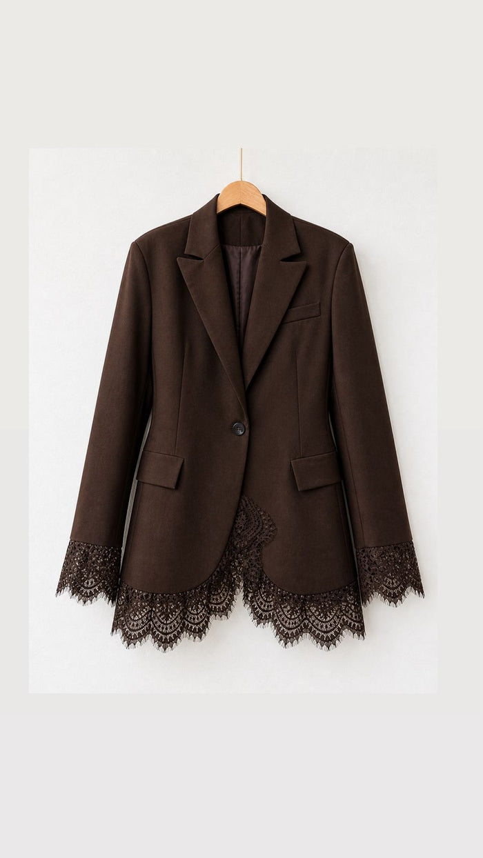 Brown Lace Blazer