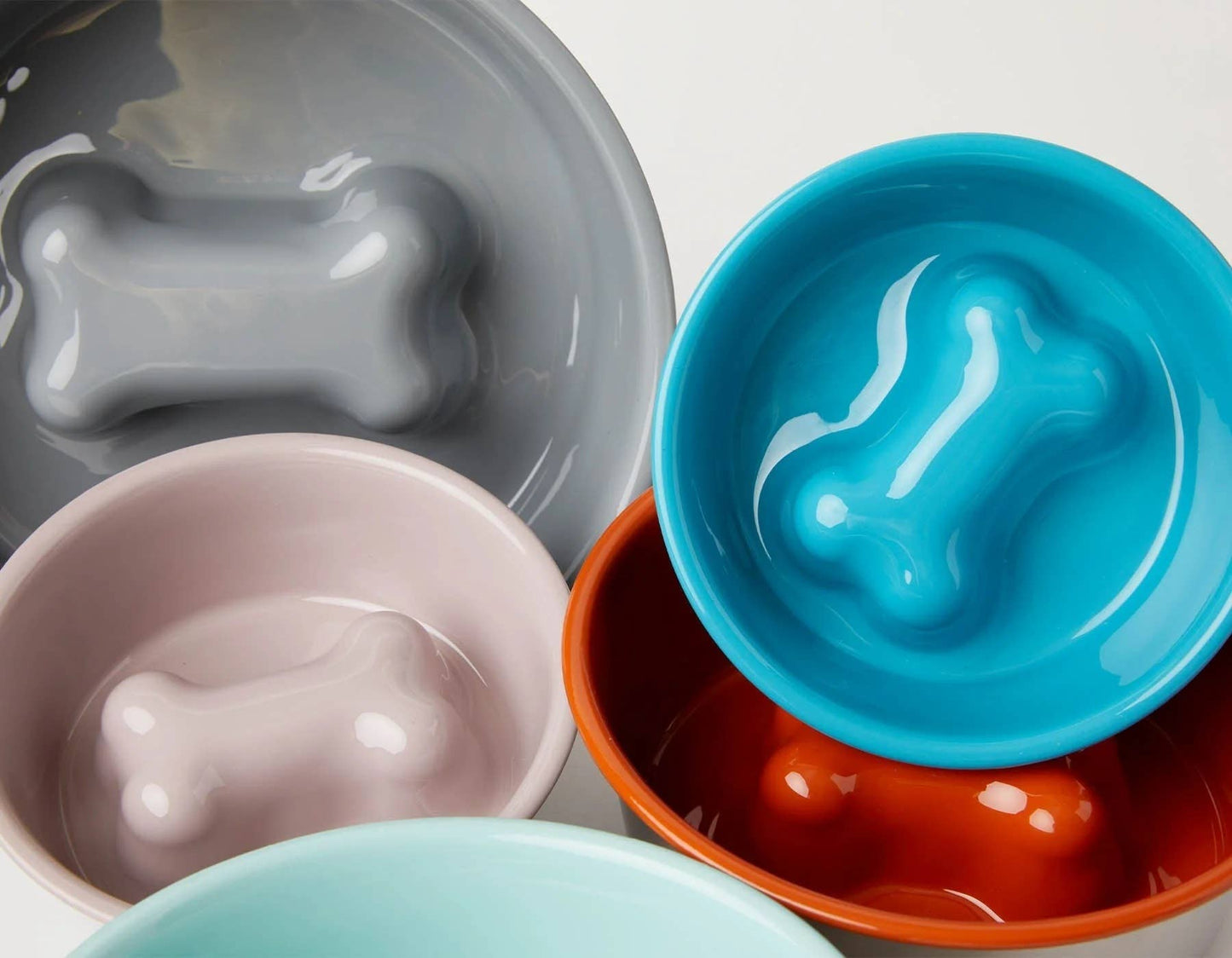 Jax & Bones Bone Slow Feeder Bowl Teal Large