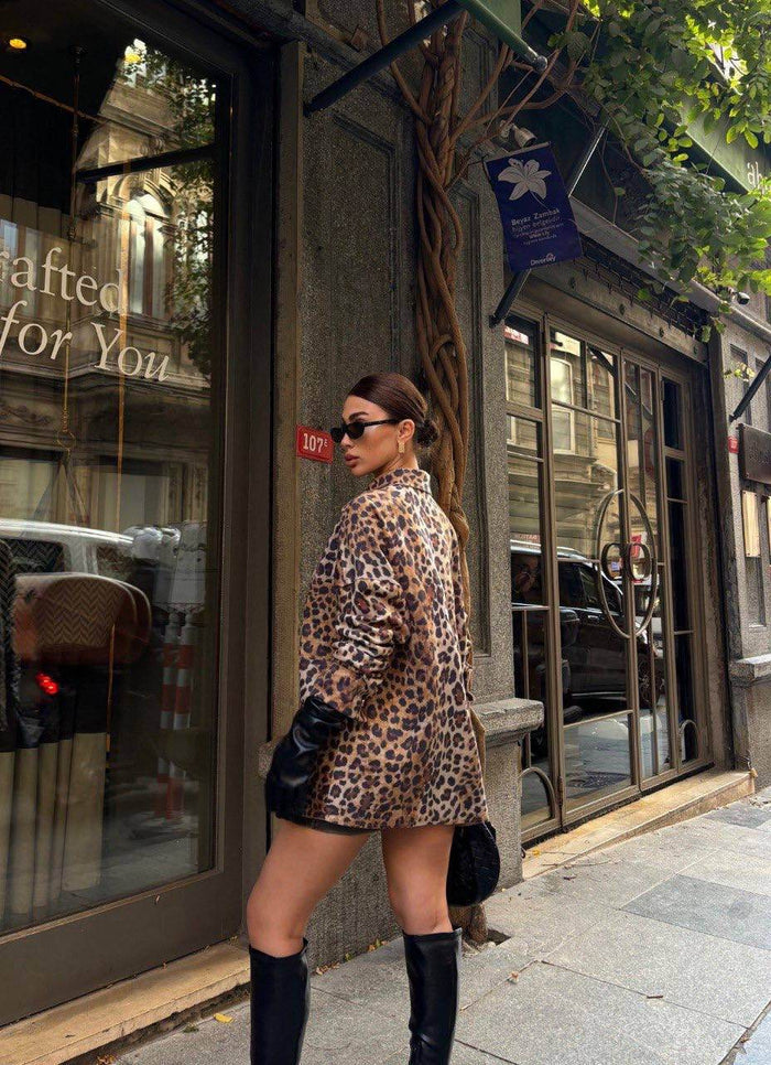 Leopard print suede shirt - oneinmelon