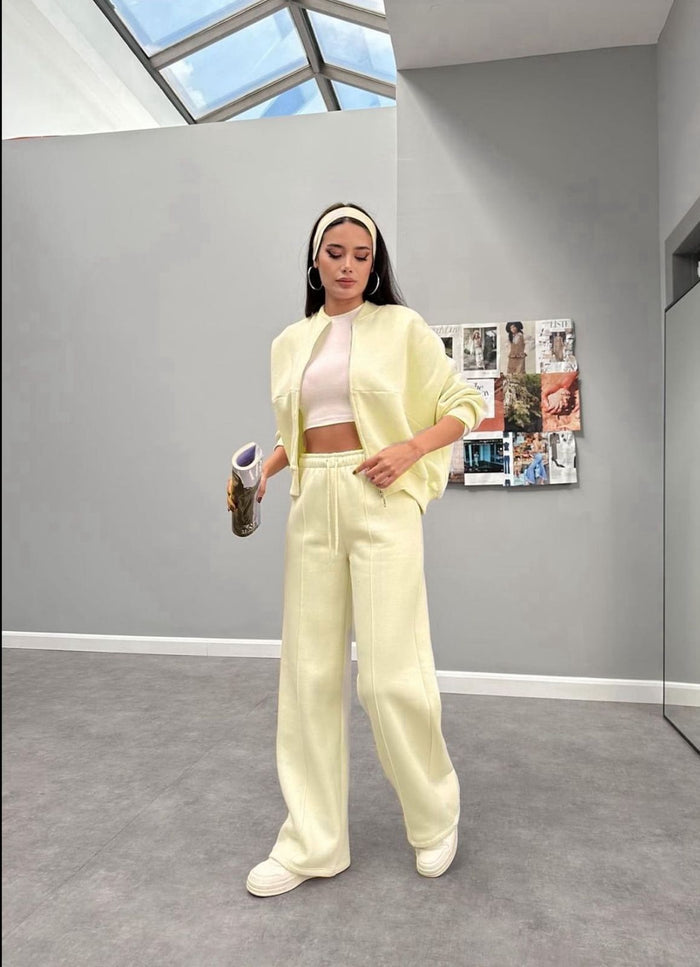 Lime yellow-Track suit set