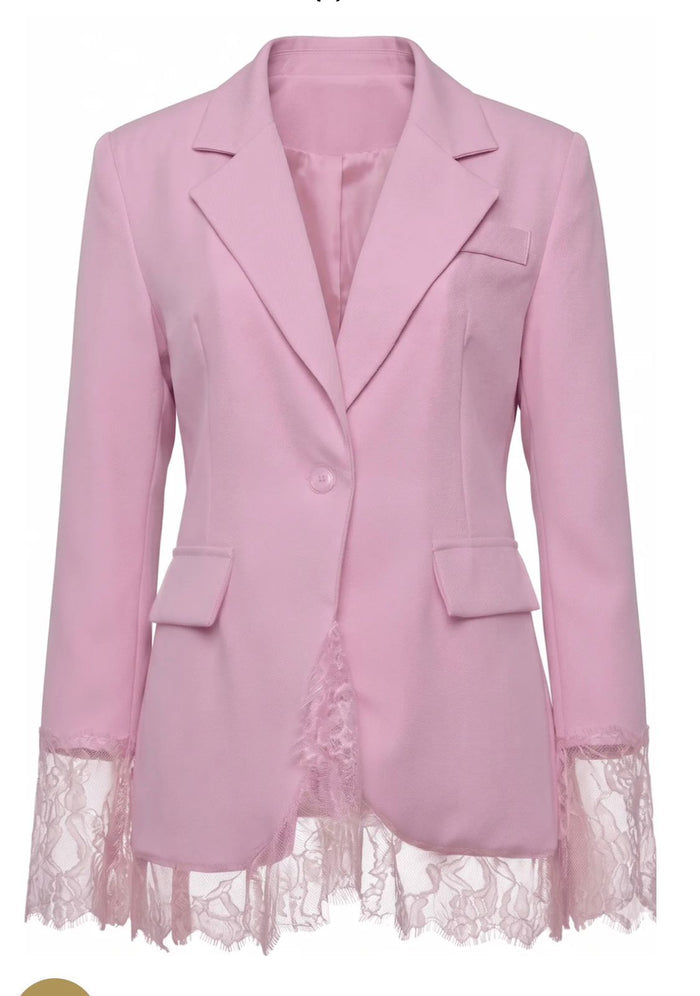 Pink Lace Blazer