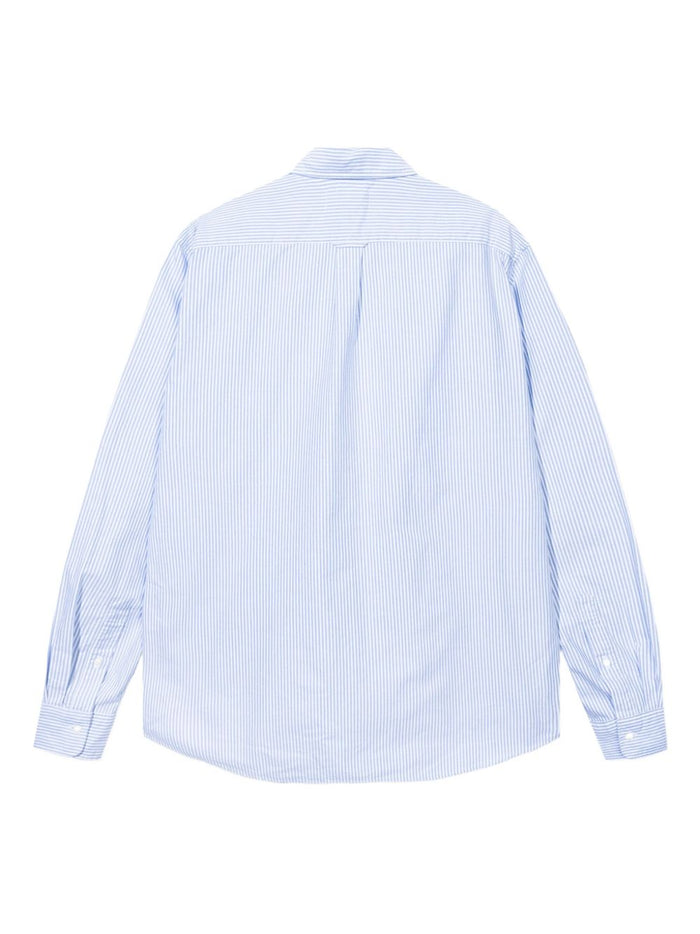 striped button-up shirt