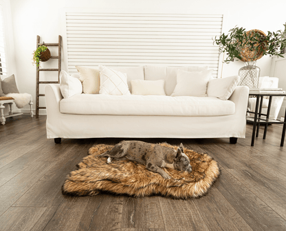 Paw Brands - PupRug by Paw.com™ Faux Fur Orthopedic Dog Bed - Curve Sable Tan