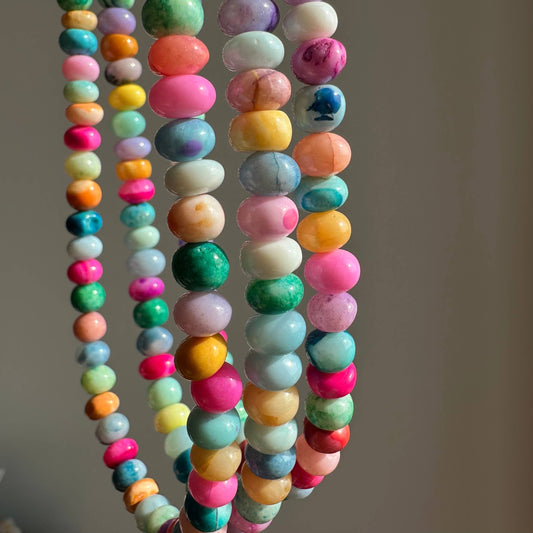 Baby Blue Candy Opal  Necklace | Gold Bikini Beach