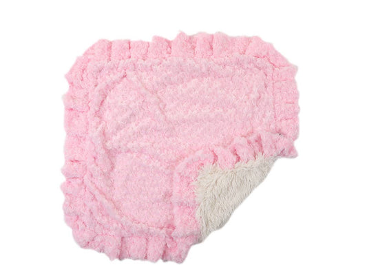 Baylee Nasco - Pink Rosebud with Cream Shag Blanket