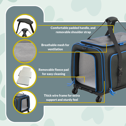 Katziela - Katziela Rolling Rover Airline Compliant Expandable Wheeled Pet Carrier