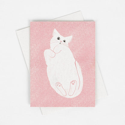 Cat on Glass - Risograph Card