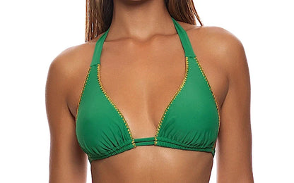 Triangle Halter-Seamless Ruched Back Bikini