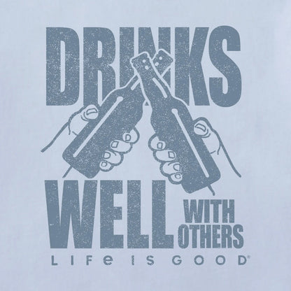LIFE IS GOOD - MENS CRUSHER TEE | Drinks Well With Others Glacier Blue