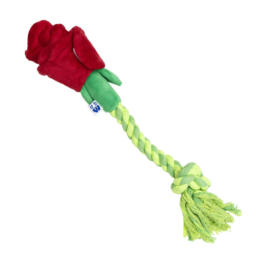 PAWTY Dog Toys - Tug & Treat Rose Tug Rope Dog Toy