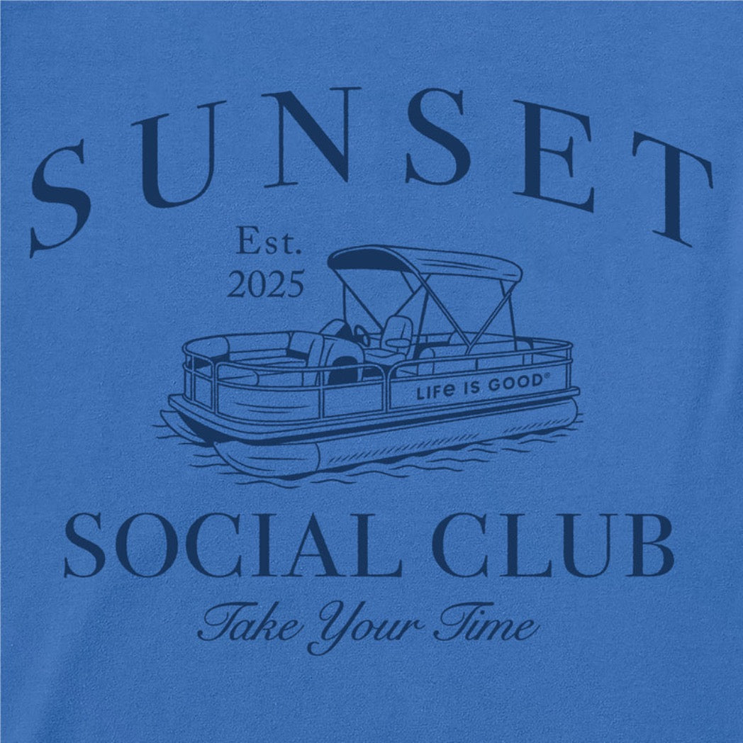 LIFE IS GOOD - WOMENS LONG SLEEVE CRUSHER TEE | Sunset Social Club Athletic Blue