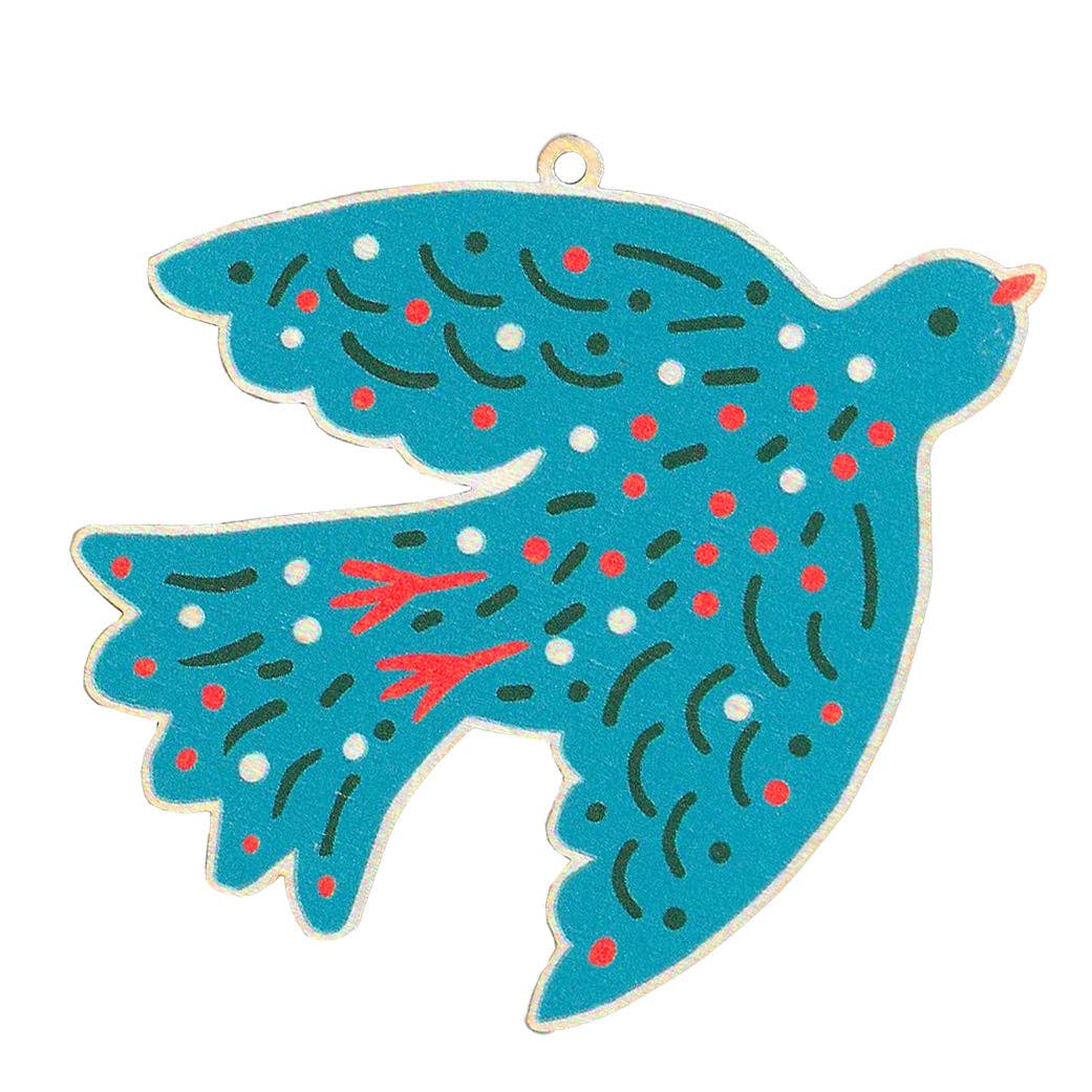 Bird Printed Wooden Decoration