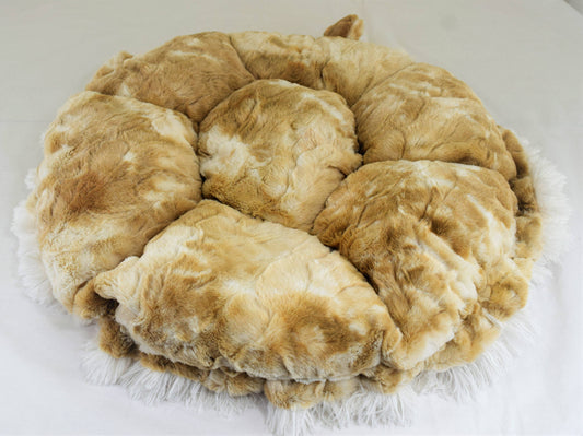 Brown Rabbit & Cream Shag Swaddle Bed: Medium