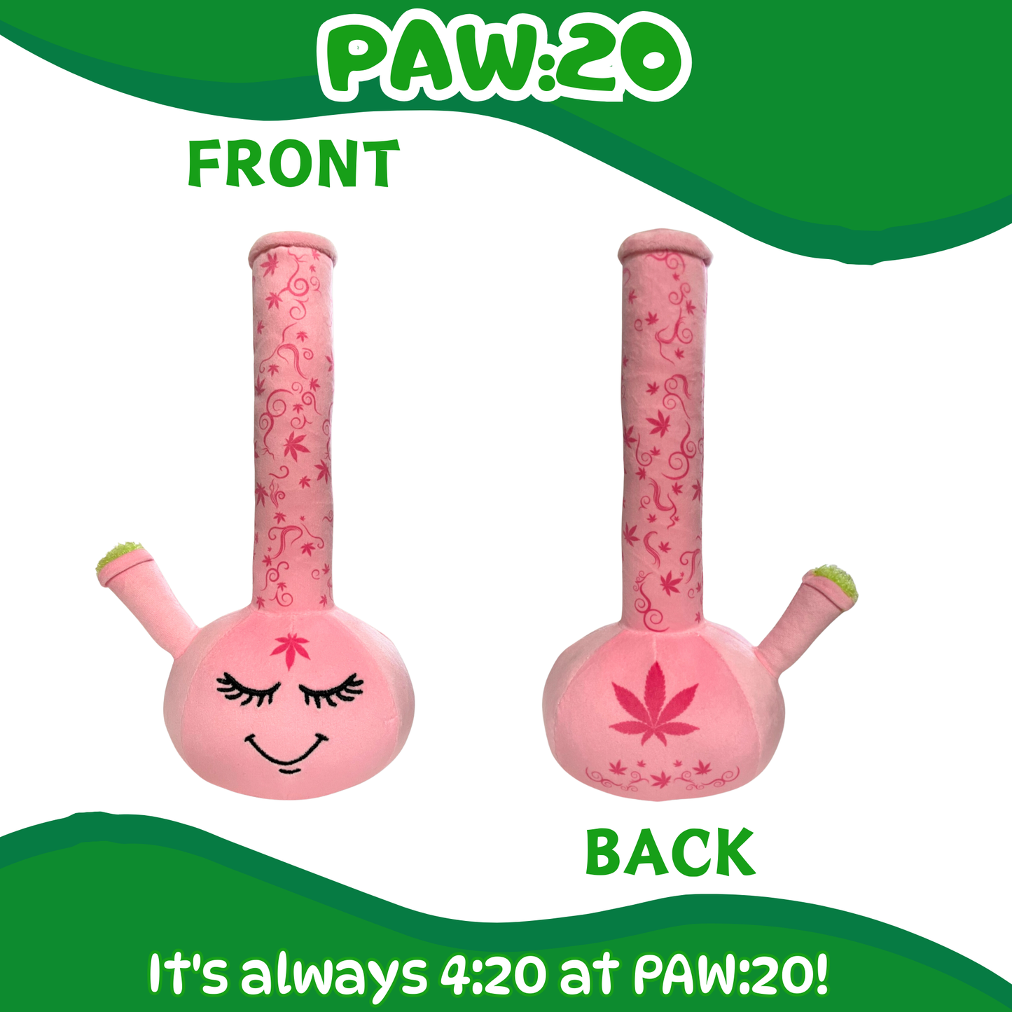 PAW:20 - Harmony Bong, Parody Plush Squeaky 420 Dog Toy