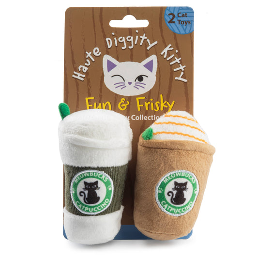Haute Diggity Dog - Meowbucks (2 coffee cups) Organic Catnip Toys