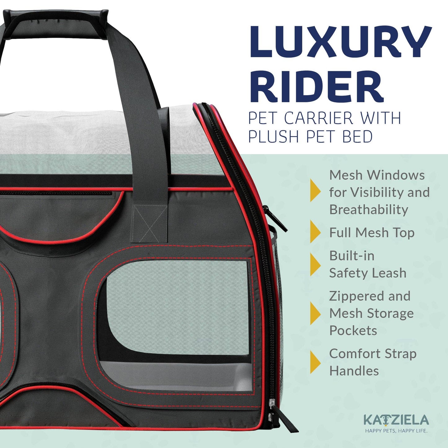 Luxury Rider Pet Carrier with Removable Wheels - 4 Colors: Black and Blue