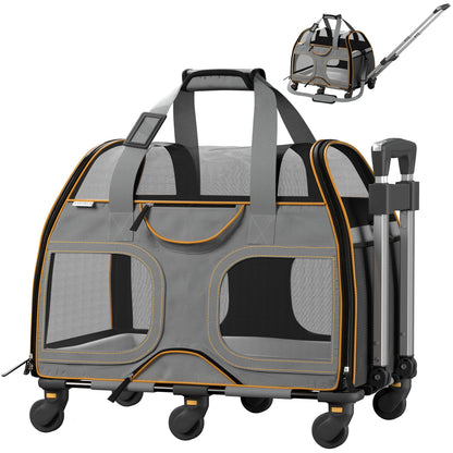 Luxury Rider Pet Carrier with Removable Wheels - 4 Colors: Black and Blue