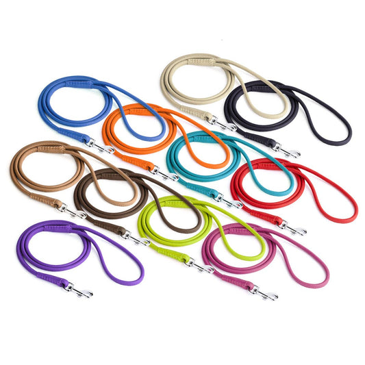 Dogline - Soft Leather Round Lead
