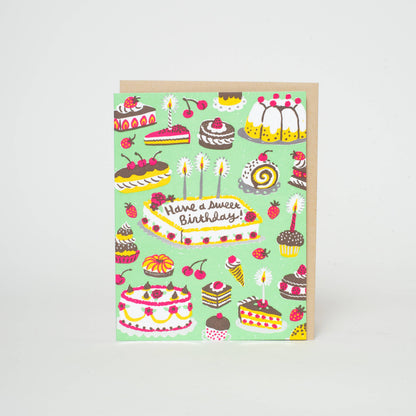 Birthday Sweets Spread Letterpress Card - Phoebe Wahl