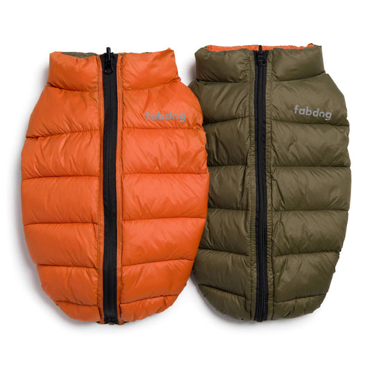 fabdog - Pack N' Go Reversible Puffer Olive/Orange: 12"