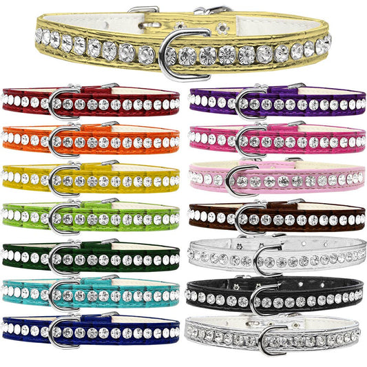 Faux Croc Beverly Style Dog Collar