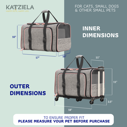 Katziela - Katziela Rolling Rover Airline Compliant Expandable Wheeled Pet Carrier