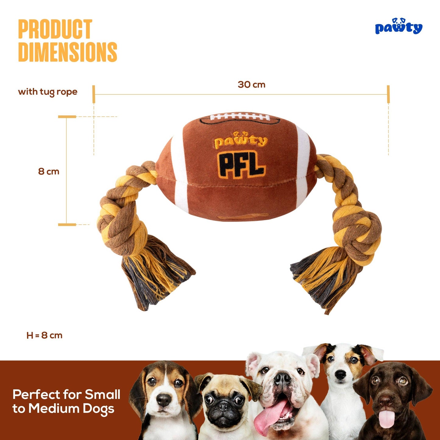 PAWTY Dog Toys - PAWTY FOOTBALL