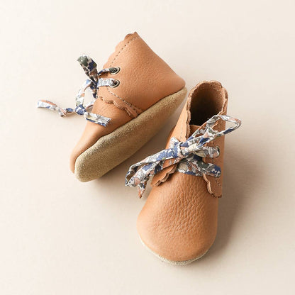 Baby Girl Scalloped  Leather boots in Caramel