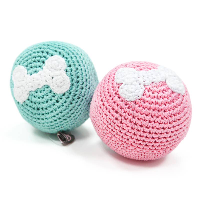 Dogo Pet - Crochet Toy - Bone Ball Pink