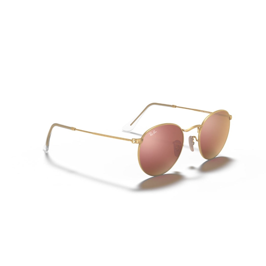 RAYBAN - ROUND METAL | Matte Gold w/ Brown Pink Flash