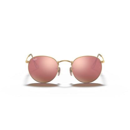 RAYBAN - ROUND METAL | Matte Gold w/ Brown Pink Flash