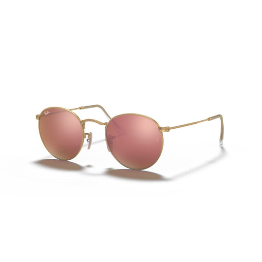 RAYBAN - ROUND METAL | Matte Gold w/ Brown Pink Flash