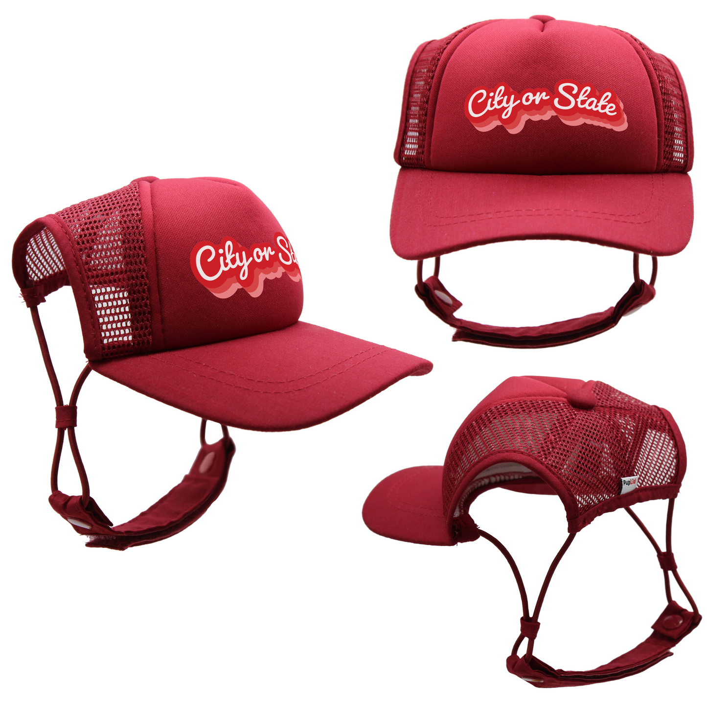 PupLid - Custom Retro Text | Trucker Hat for Dogs