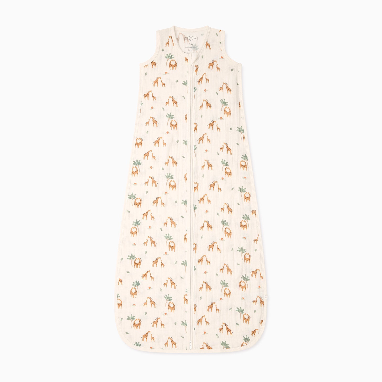 Giraffe Print Muslin Front Opening Summer Sleeping Bag 0.5 TOG