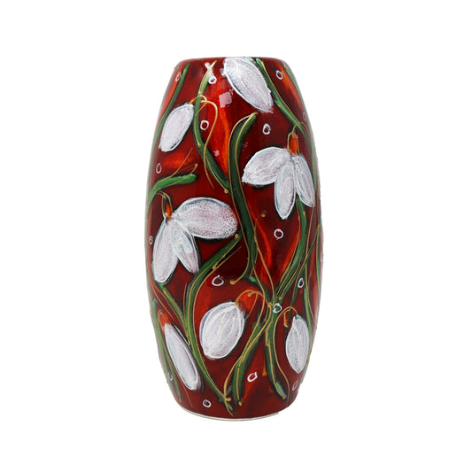 Anita Harris Ruby Snowdrop Vase 17cm