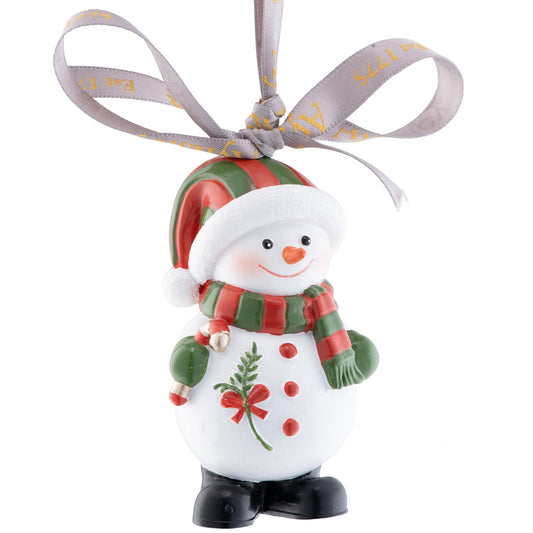 Aynsley Snowman Candy Cane Hanging Ornament