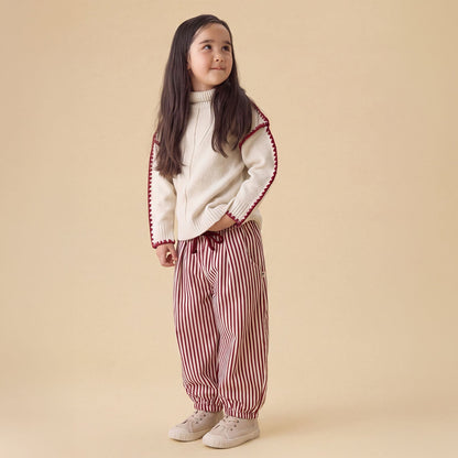 KIDLY by MORI Barrel Leg Striped Trousers