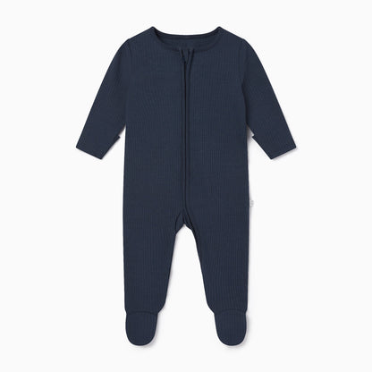 Bear Ribbed Clever Zip Sleepsuit