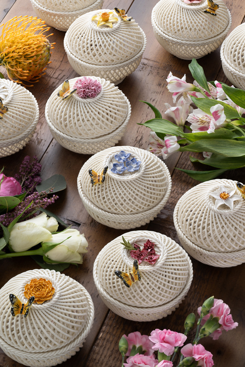 Belleek January Carnation Basket