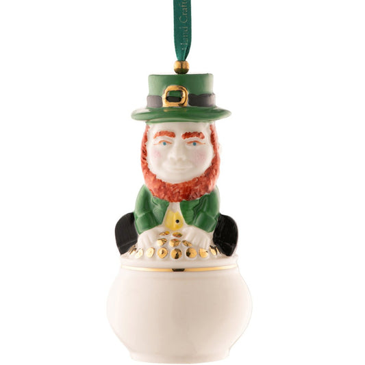 Belleek Leprechaun Pot of Gold Annual Ornament