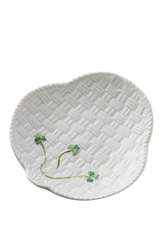 Belleek Shamrock Canape Plate Set of 2