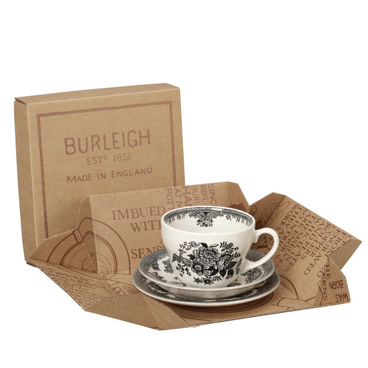 Burleigh Black & White Asiatic Pheasants Breakfast Cup Gift Set