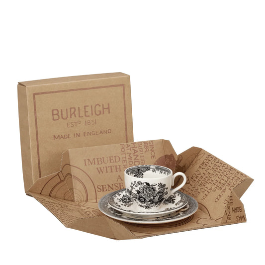 Burleigh Black & White Asiatic Pheasants Teacup Gift Set