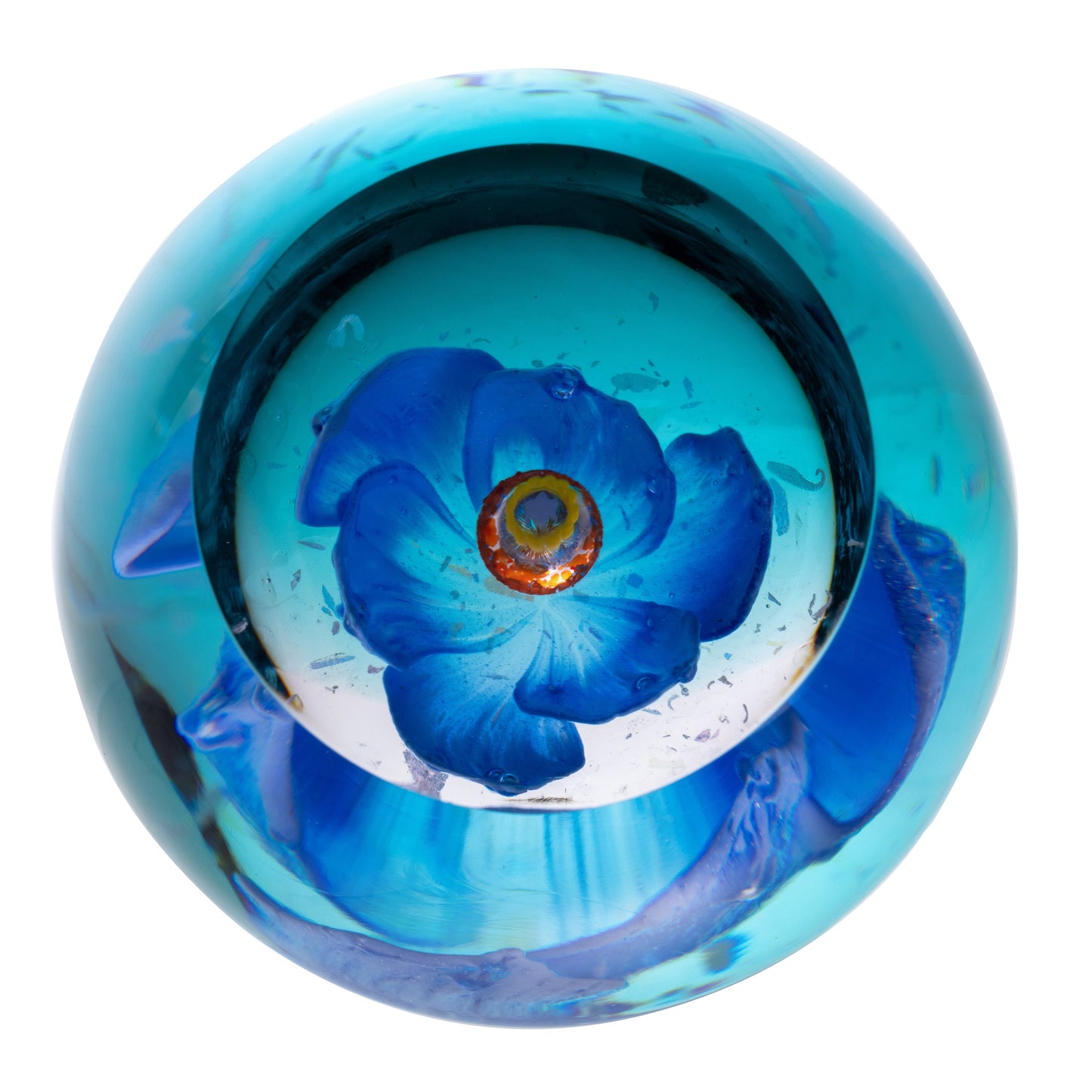 Caithness Glass Royal Botanical Garden Large Blue Poppy - Meconopsis