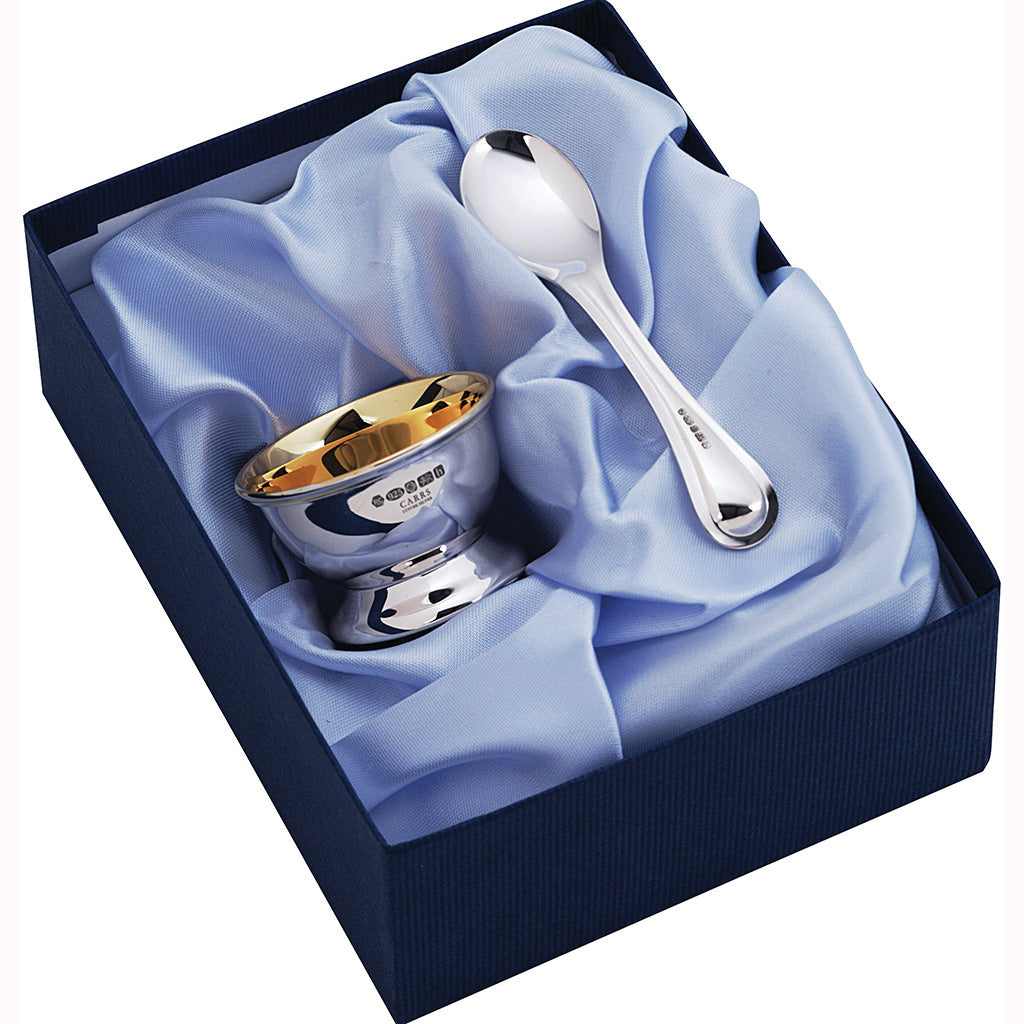 Carrs Egg cup and Spoon Sterling Silver