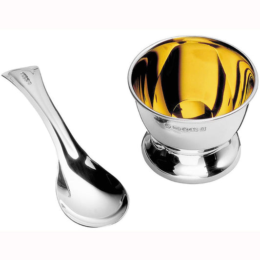 Carrs Egg cup and Spoon Sterling Silver