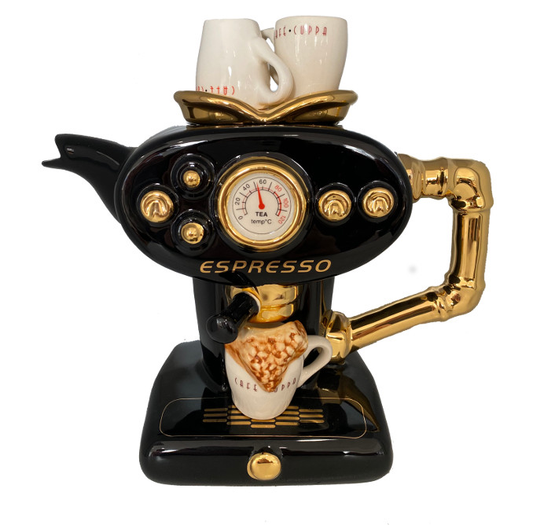 Ceramic Inspirations Black Single Espresso Large Teapot