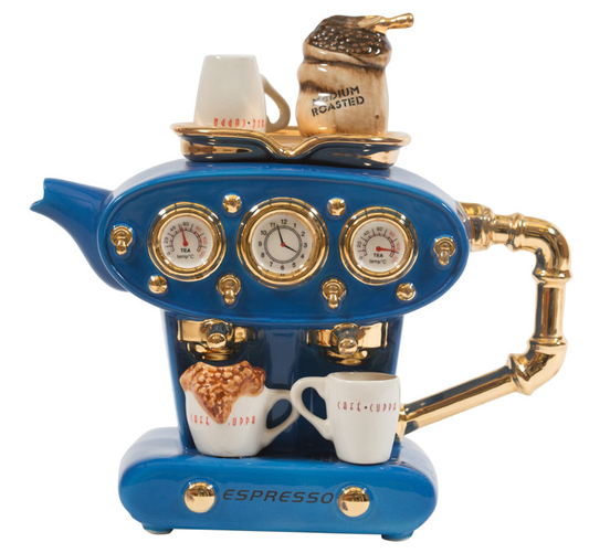 Ceramic Inspirations Blue Double Espresso Large Teapot